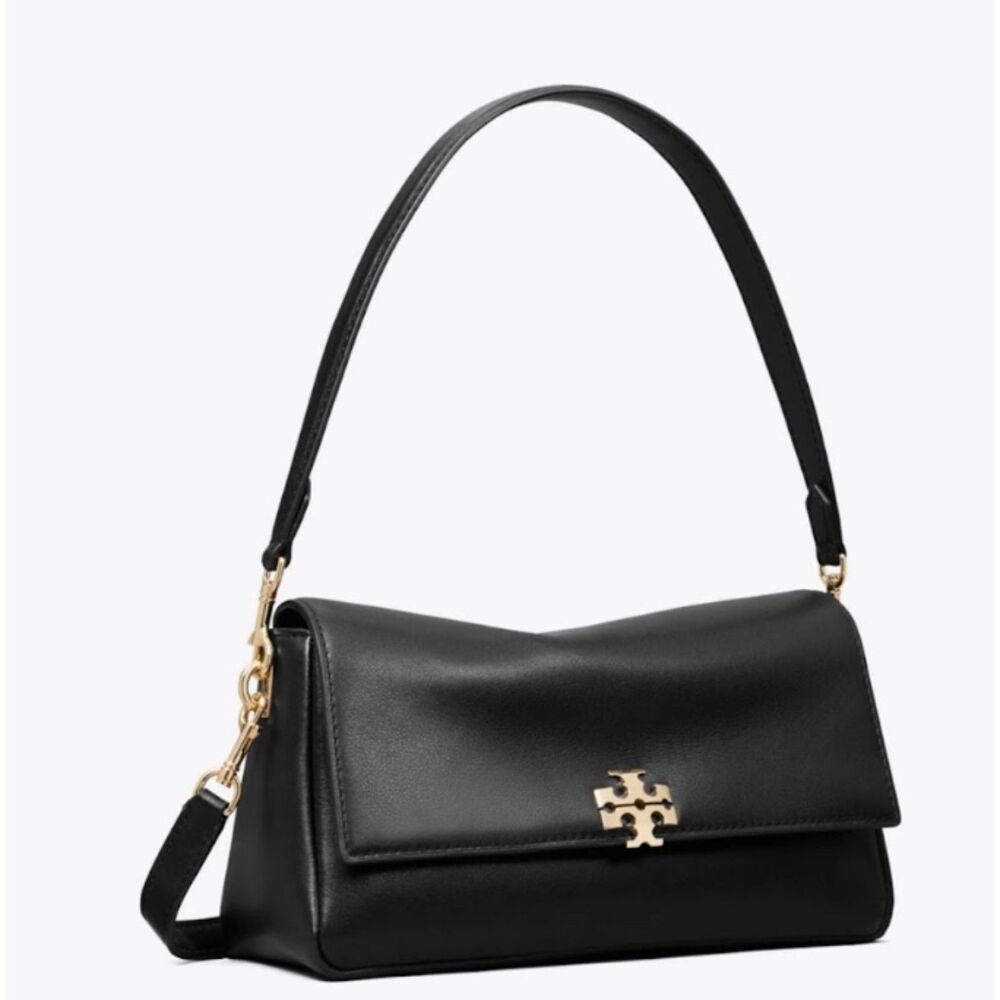 Tory Burch Black Leather Britten Shoulder Bag Crossbody Handbag